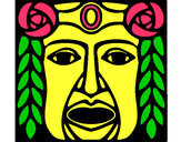 Dibujo Máscara Maya pintado por albertoy