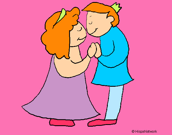 Dibujo Príncipes besándose pintado por nereagomez