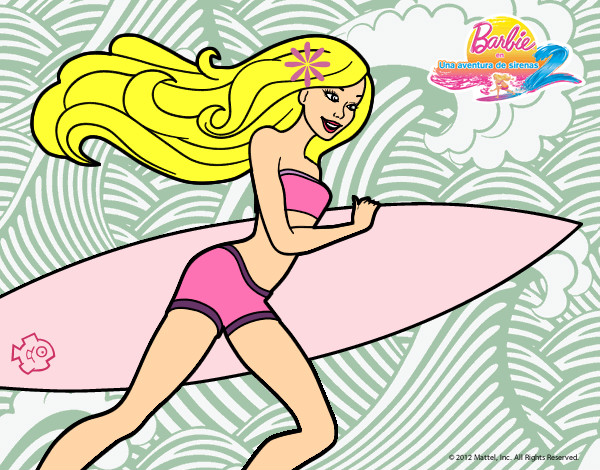 Dibujo Barbie corre al agua pintado por Canter