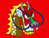 Dibujo Cabeza de dragón 1 pintado por JEFTE