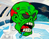 Dibujo Cabeza de zombi pintado por muerto