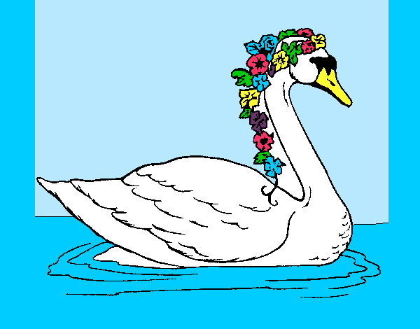 Dibujo Cisne con flores pintado por Evita123