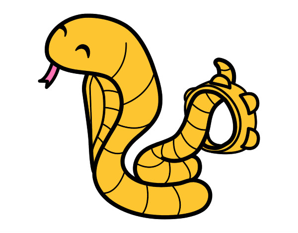 Dibujo Cobra con pandereta pintado por emily7