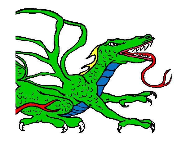 Dibujo Dragón réptil pintado por JEFTE