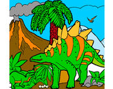 Dibujo Familia de Tuojiangosaurios pintado por  dinosauri