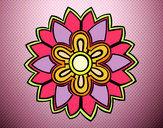 Dibujo Mándala con forma de flor weiss pintado por brigith200