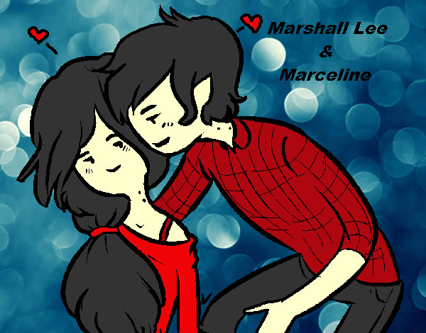 Dibujo Marshall Lee y Marceline pintado por Sabrisam