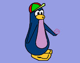 Dibujo Pingüino con gorra pintado por espinosa