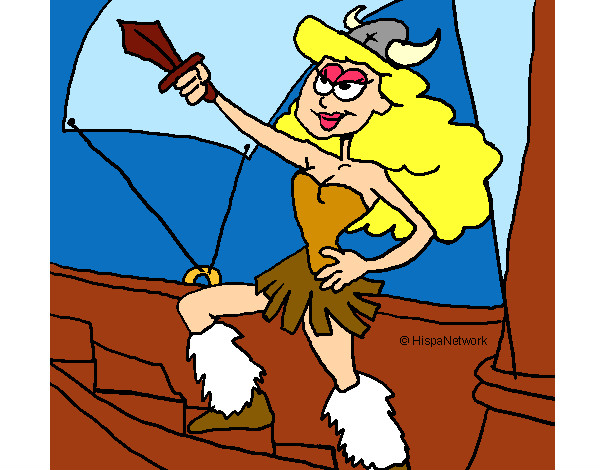 Dibujo Princesa vikinga pintado por amorosa10