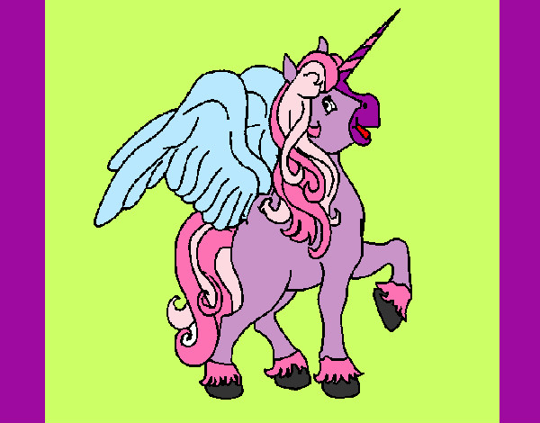 Dibujo Unicornio con alas pintado por brigith200