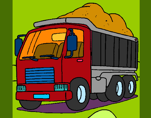 Dibujo Camión de carga 1 pintado por elefante