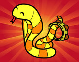 Dibujo Cobra con pandereta pintado por manster