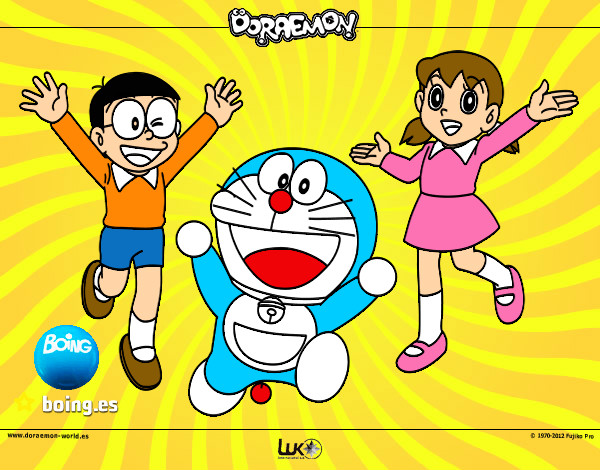 Dibujo Doraemon y amigos pintado por Elena2000