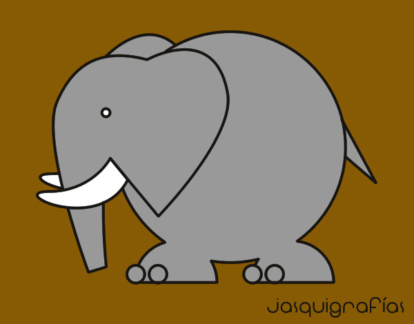 Dibujo Elefante grande pintado por elefante