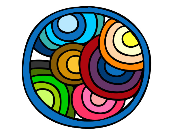 Dibujo Mandala circular pintado por arabd
