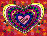 Dibujo Mandala corazón pintado por joaki