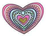 Dibujo Mandala corazón pintado por Loreto-Xar