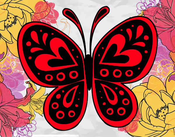 Dibujo Mandala mariposa pintado por Liria2000