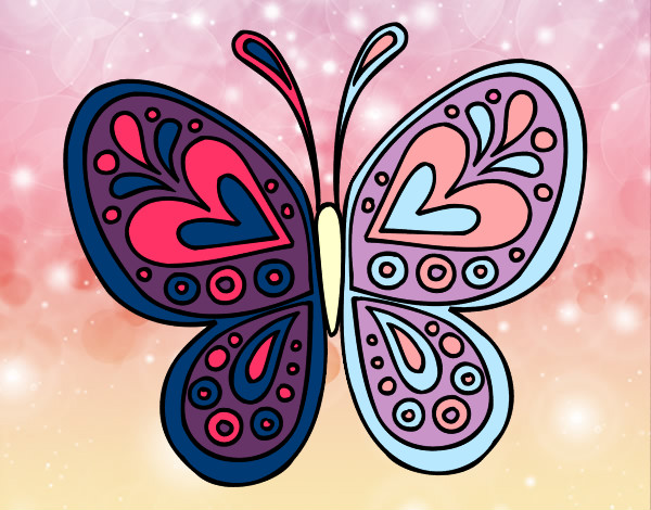 Dibujo Mandala mariposa pintado por neruxxi