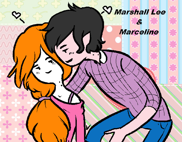 Dibujo Marshall Lee y Marceline pintado por risuena