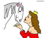 Dibujo Princesa y caballo pintado por Elena2000