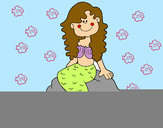 Dibujo Sirena sentada en una roca pintado por CLARA27