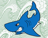 Dibujo Tiburón enfadado pintado por alex0302