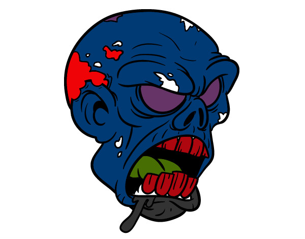 Dibujo Cabeza de zombi pintado por tenjoaco
