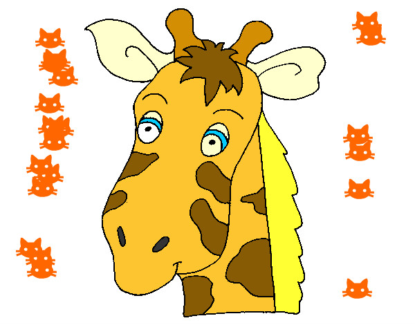 Dibujo Cara de jirafa pintado por kaledsito
