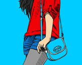 Dibujo Chica con bolso pintado por LUNA11
