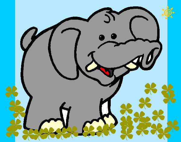 Dibujo Elefante 6 pintado por kaledsito