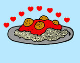 Dibujo Espaguetis con carne pintado por neruxxi