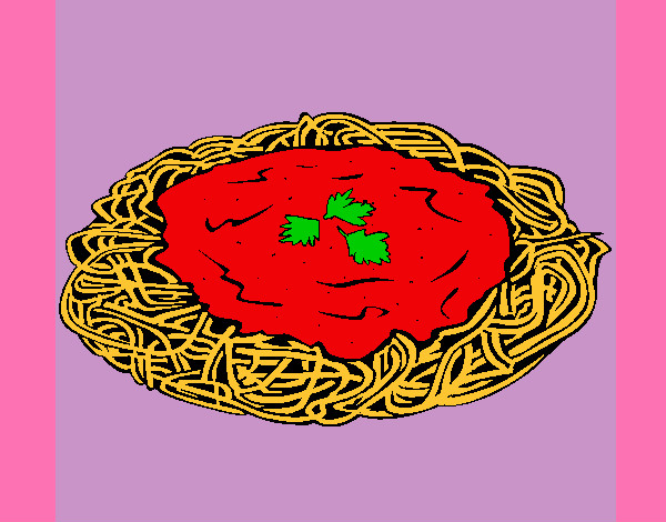 Dibujo Espaguetis con queso pintado por Selena123