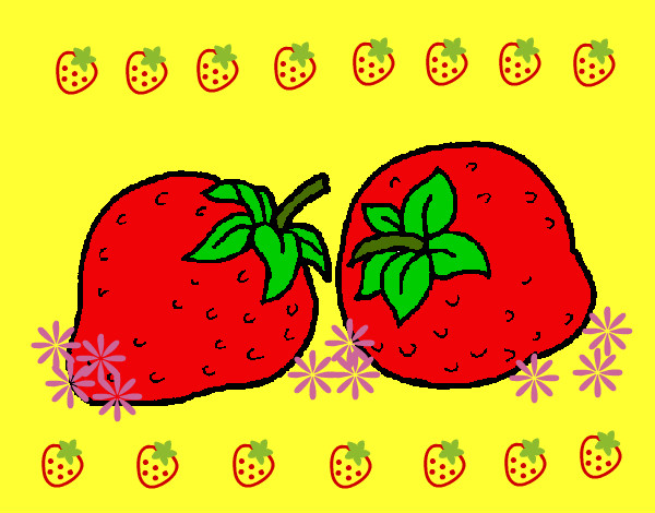 Dibujo fresas pintado por llgc