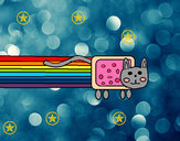 Dibujo Gato arcoíris pintado por lara_vilu