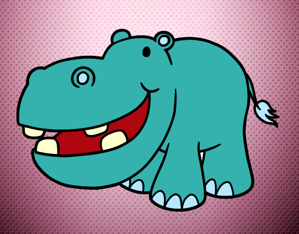 Dibujo Hipopótamo pequeño pintado por melaa