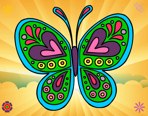 Dibujo Mandala mariposa pintado por susylizz