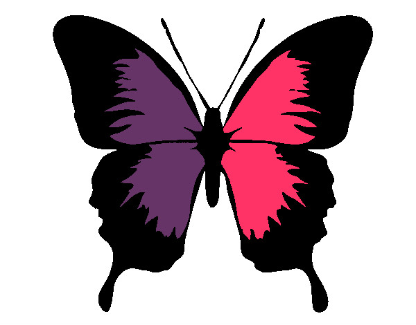 Dibujo Mariposa con alas negras pintado por barbygerr