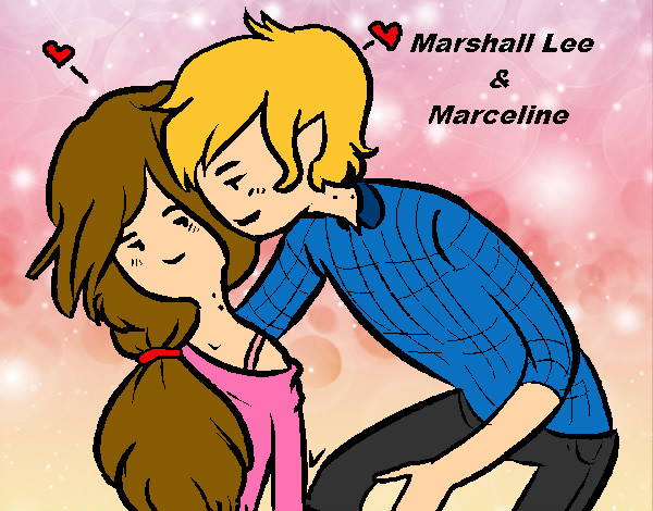 Dibujo Marshall Lee y Marceline pintado por Samantitha