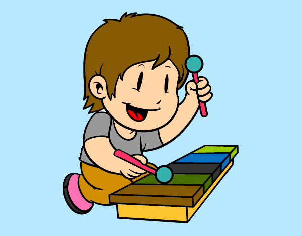 Dibujo Niño con xilófono pintado por hpna