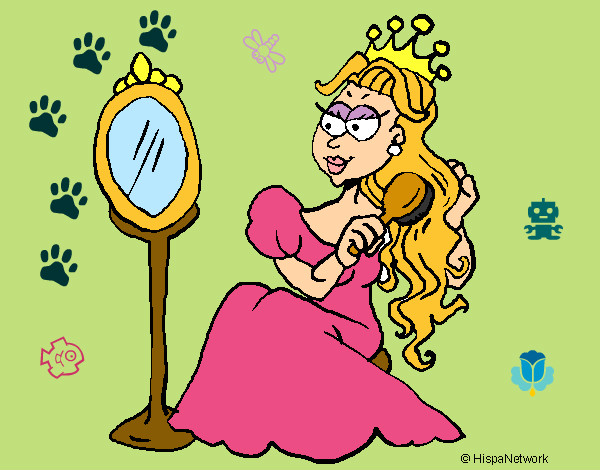 Dibujo Princesa y espejo pintado por Ana2019