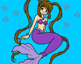 Dibujo Sirena con perlas pintado por naaray1