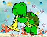 Dibujo Tortuga con trompeta pintado por Monzee