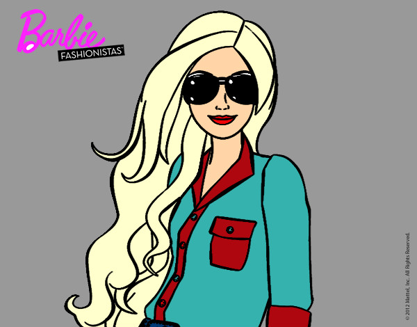 Dibujo Barbie con gafas de sol pintado por TGDT