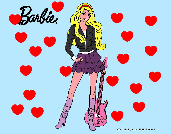 Dibujo Barbie rockera pintado por GAVIRIA