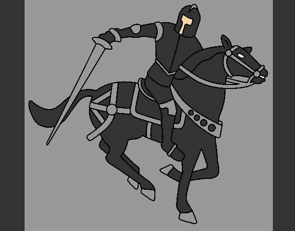Dibujo Caballero a caballo IV pintado por destructo