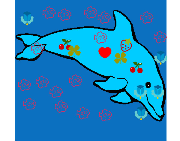 Dibujo Delfín contento pintado por gabiagus