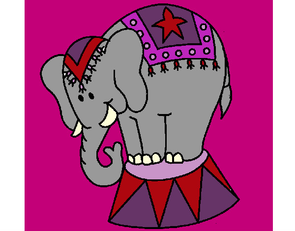 Dibujo Elefante actuando pintado por nnabelen