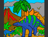 Dibujo Familia de Tuojiangosaurios pintado por tuchon