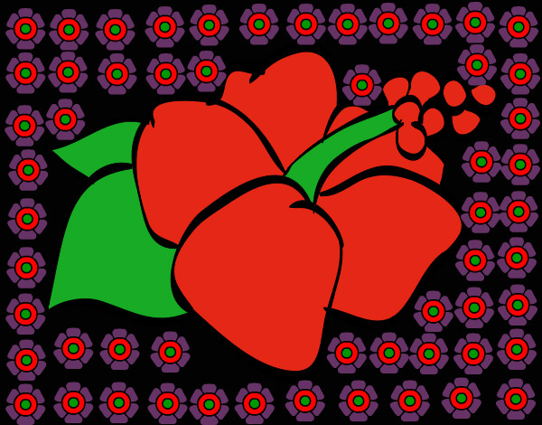 Dibujo Flor de lagunaria pintado por Laiatiana